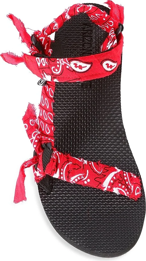 Women's Trekky Bandanna Sport Sandals - Red Bandana - Size 6 - Image 5
