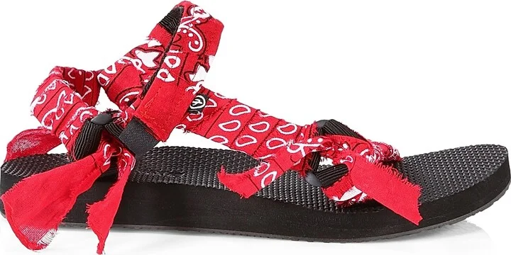 Women's Trekky Bandanna Sport Sandals - Red Bandana - Size 6