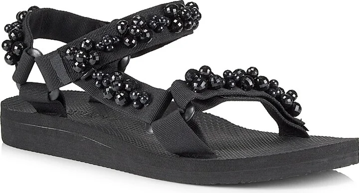 Women's Trekky Faux Pearl-Embellished Sandals - Black Pearl - Size 6 - Image 2