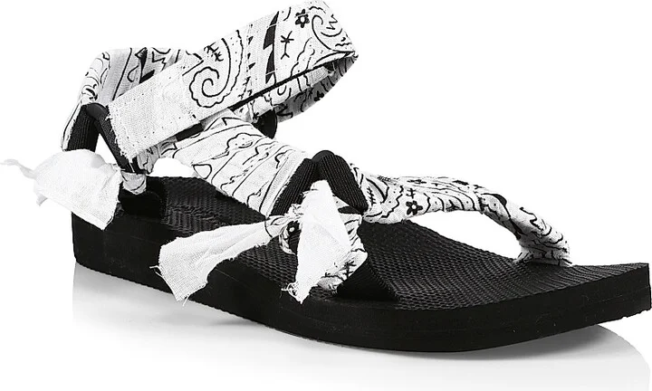 Women's Trekky Handmade Bandana Sport Sandals - White - Size 6 - Image 2