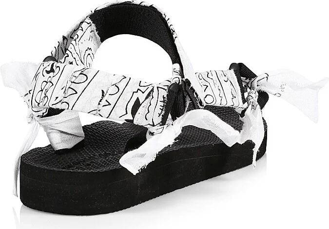 Women's Trekky Handmade Bandana Sport Sandals - White - Size 6 - Image 3