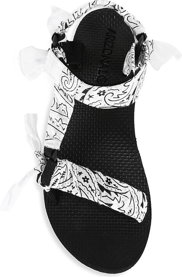 Women's Trekky Handmade Bandana Sport Sandals - White - Size 6 - Image 5