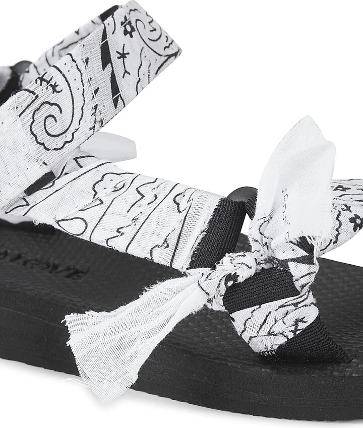 Women's Trekky Handmade Bandana Sport Sandals - White - Size 6 - Image 6