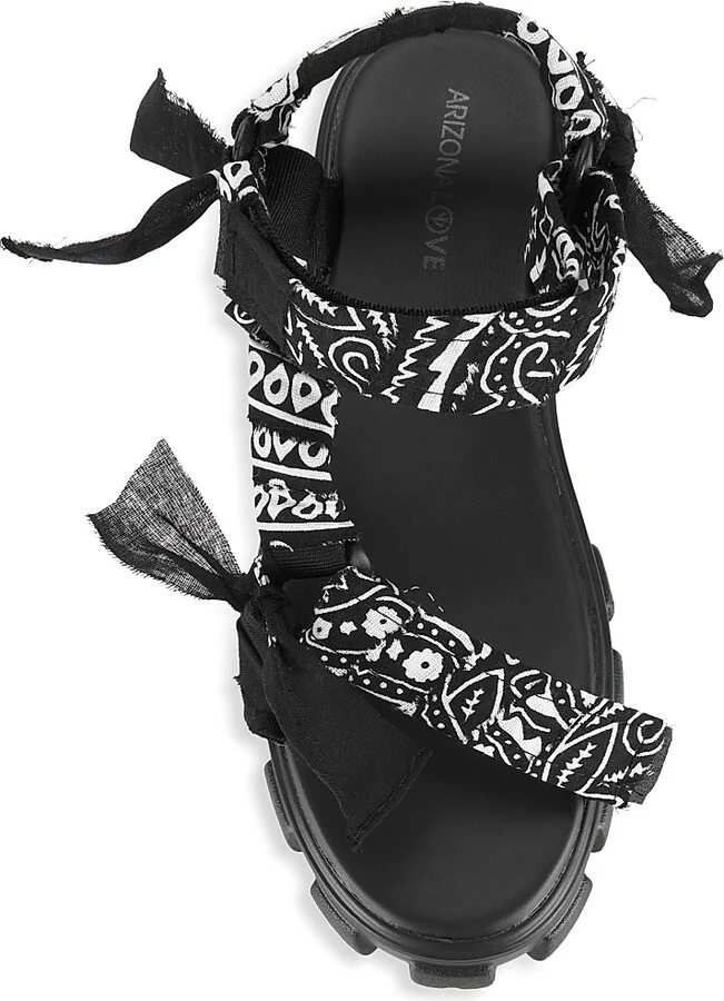 Women's Trekky Leather Platform Sport Sandals - Black - Size 10 - Image 5