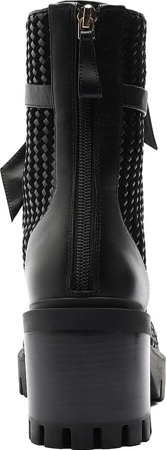 Women's Tresse Combat Textured Ankle Boots - Black - Size 6 - Image 8