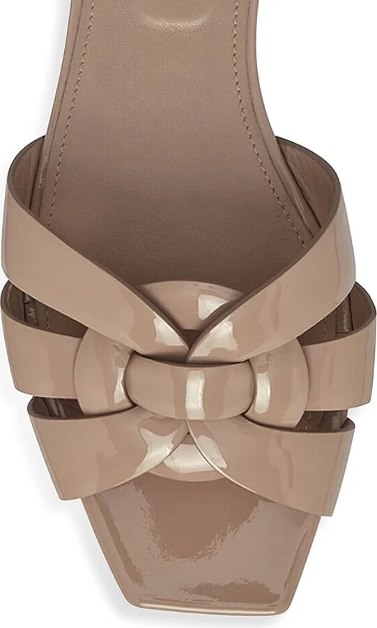 Women's Tribute Flat Mules in Patent Leather - Beige - Size 5 - Image 3