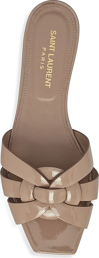 Women's Tribute Flat Mules in Patent Leather - Beige - Size 5 - Image 4