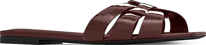 Women's Tribute Flat Mules in Patent Leather - Beige - Size 5 - Image 5