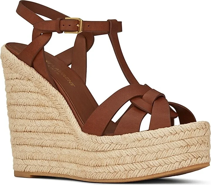 Women's Tribute Leather Espadrille Wedge Sandals - Ambra - Size 5 - Image 2