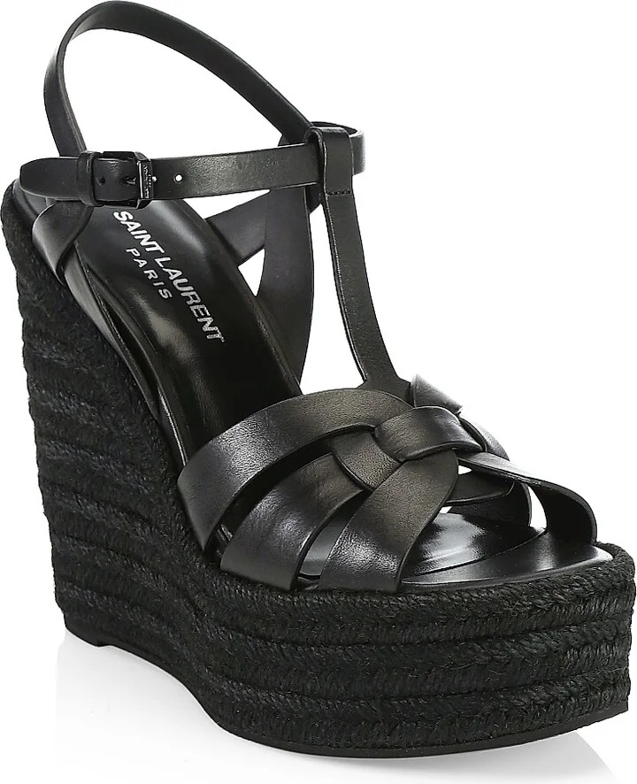 Women's Tribute Leather Espadrille Wedge Sandals - Ambra - Size 5 - Image 4