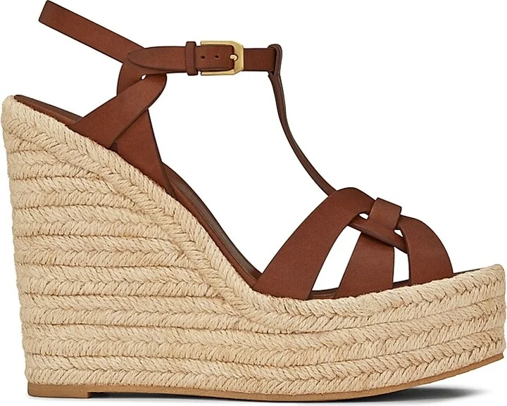 Women's Tribute Leather Espadrille Wedge Sandals - Ambra - Size 5