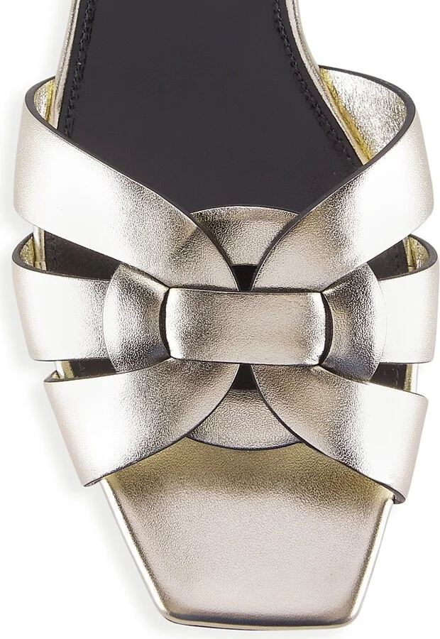 Women's Tribute Metallic Leather Slides - Platino - Size 5 - Image 4