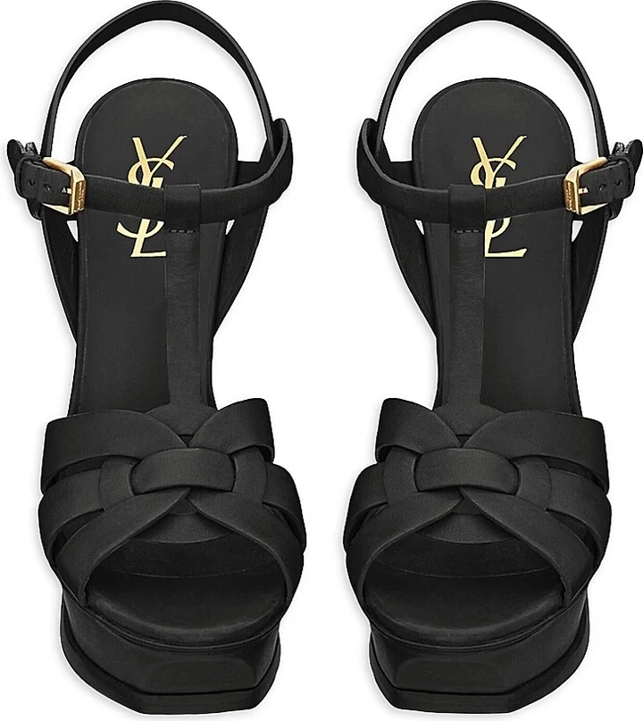 Women's Tribute Platform Sandals in Smooth Leather - Black - Size 5 - Image 2