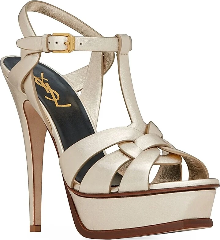 Women's Tribute Sandals In Metallic Leather - Pale Gold - Size 7 - Image 3
