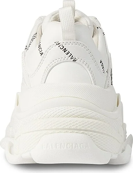 Women's Triple S Sneakers Allover Logo - White Black - Size 5 - Image 4