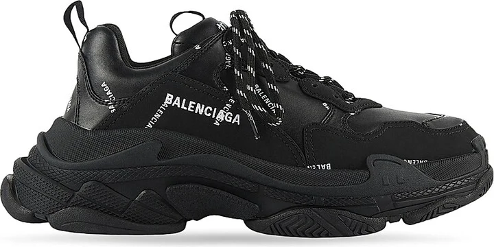 Women's Triple S Sneakers Allover Logo - White Black - Size 5 - Image 9