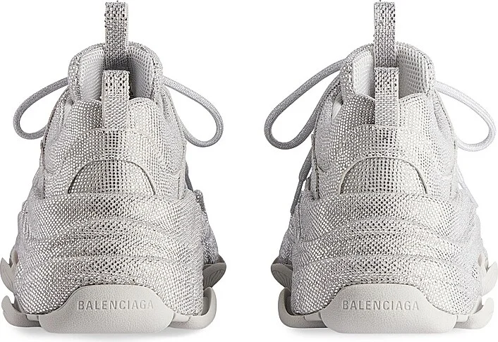 Women's Triple S Sneakers with Rhinestones - Light Grey - Size 6 - Image 3