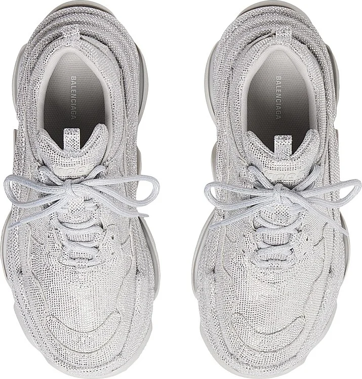 Women's Triple S Sneakers with Rhinestones - Light Grey - Size 6 - Image 5