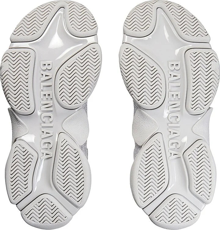 Women's Triple S Sneakers with Rhinestones - Light Grey - Size 6 - Image 7