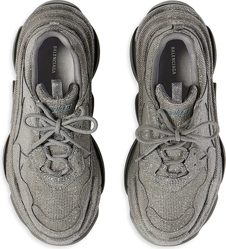 Women's Triple S Sneakers with Rhinestones - Light Grey - Size 6 - Image 11