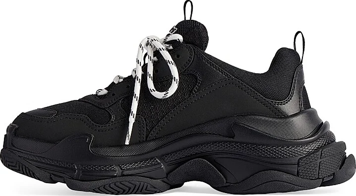 Women's Triple S Tape Type Sneakers - Black - Size 4 - Image 5