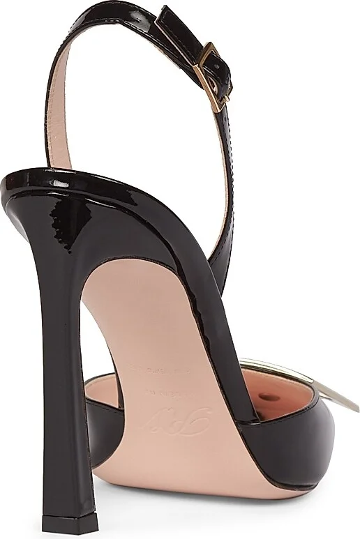 Women's Trompette Metal Buckle 70MM Slingback Pumps - Nero - Size 7 - Image 3