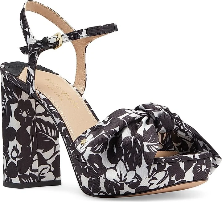 Women's Tropical Foliage Platform Sandals - Black - Size 6.5 - Image 2