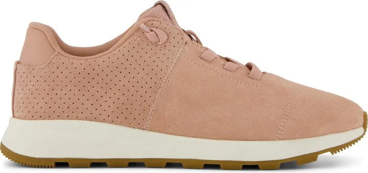Womens TRVL LITE Cabrillo Sneaker Water Repellent Pink Cafe Creme Perforated Suede
