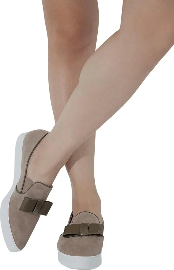 Women's Tux Bow Sneakers In Taupe