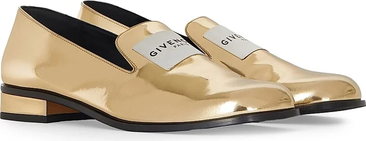 Women's Tux Loafers in Mirror Effect Leather - Golden - Size 6 - Image 2