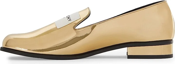 Women's Tux Loafers in Mirror Effect Leather - Golden - Size 6 - Image 4
