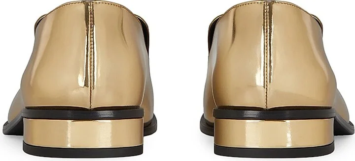 Women's Tux Loafers in Mirror Effect Leather - Golden - Size 6 - Image 5