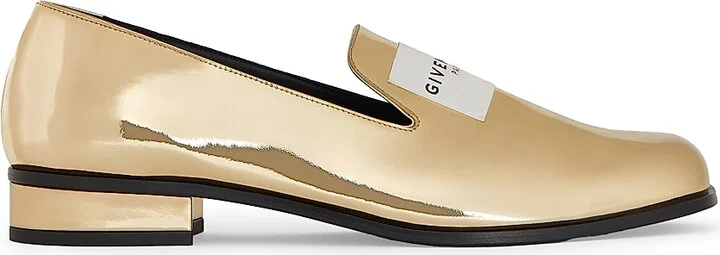 Women's Tux Loafers in Mirror Effect Leather - Golden - Size 6