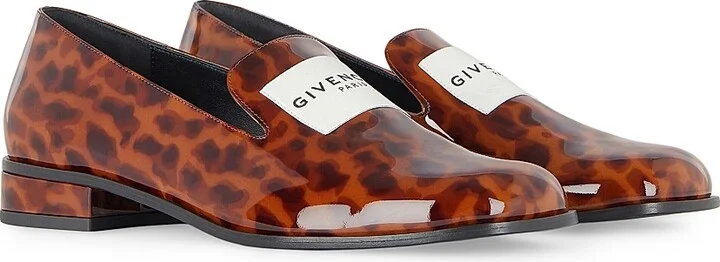 Women's Tux Patent Leather Tortoise Shell Loafers - Dark Brown Black - Size 6 - Image 2
