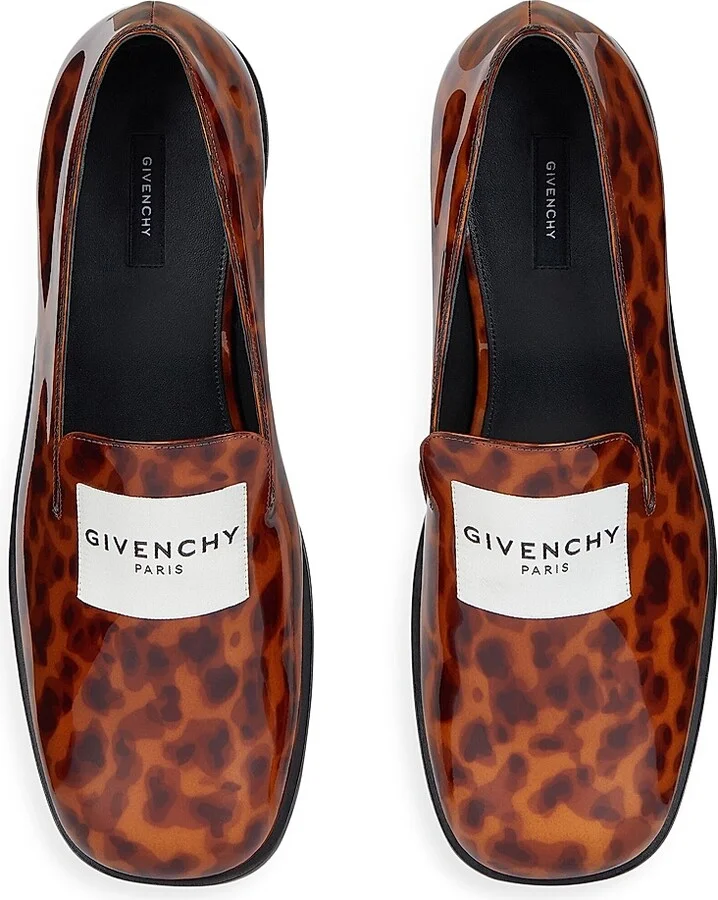 Women's Tux Patent Leather Tortoise Shell Loafers - Dark Brown Black - Size 6 - Image 3