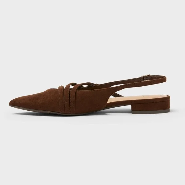 Women's Twiggy Multi Buckle Mini Heel Flats with Memory Foam Insole - A New Day™ : Faux Suede, Pointed Toe - Image 2