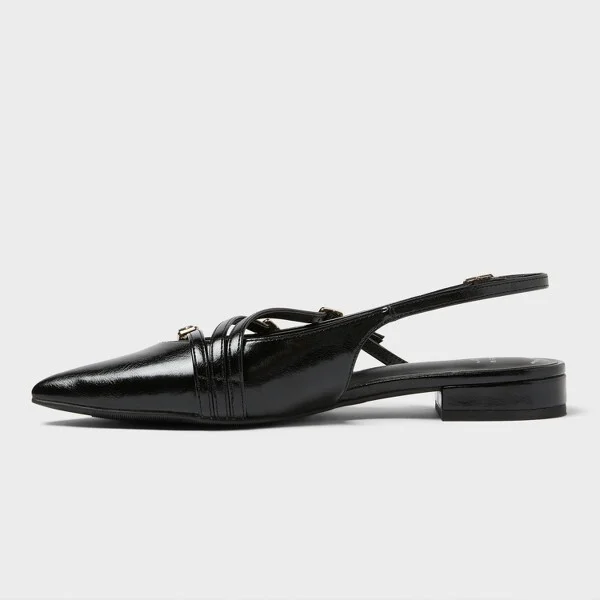 Women's Twiggy Multi Buckle Mini Heel Flats with Memory Foam Insole - A New Day™ : Faux Suede, Pointed Toe - Image 3