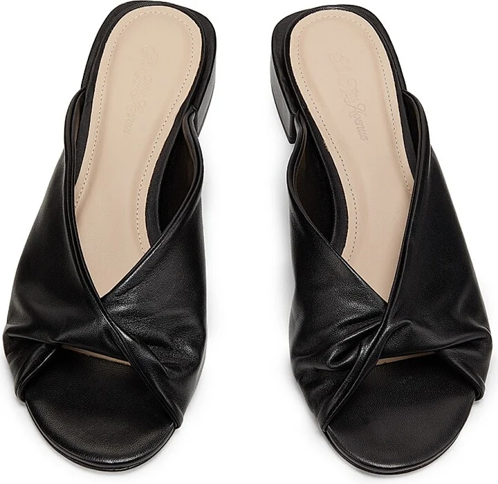 Women's Twisted Leather Sandals - Black - Size 5 - Image 4