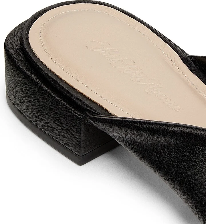 Women's Twisted Leather Sandals - Black - Size 5 - Image 5