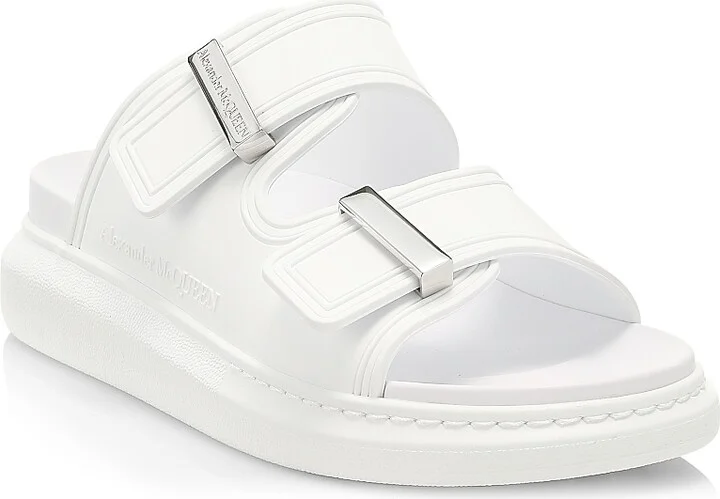 Women's Two-Band Rubber Slides - Pink - Size 8.5 Sandals - Image 2