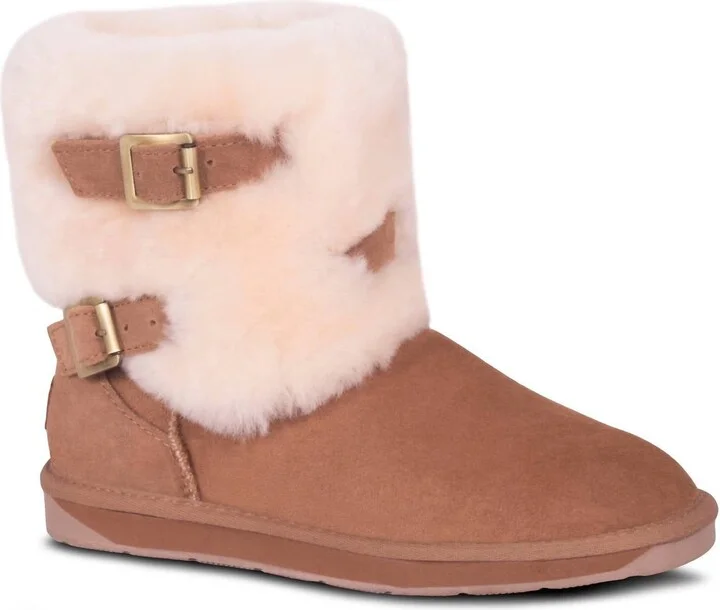 Women's Two Buckle Boots In Chestnut