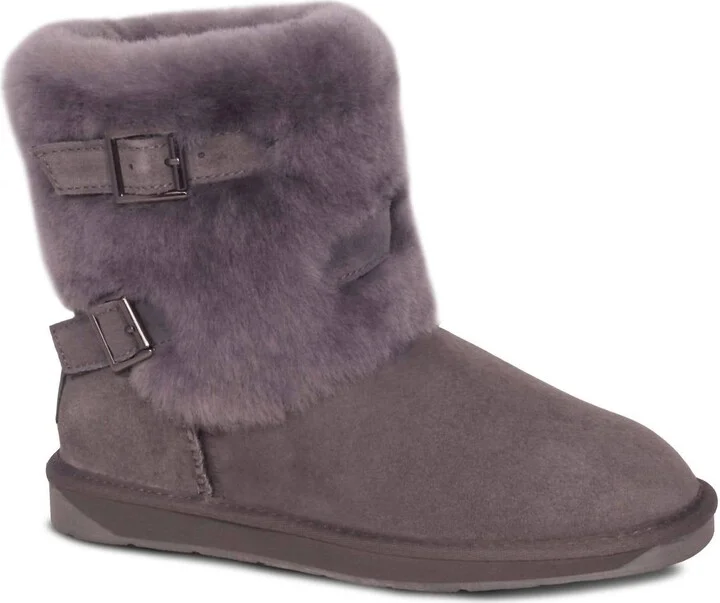 Women's Two Buckle Boots In Gray