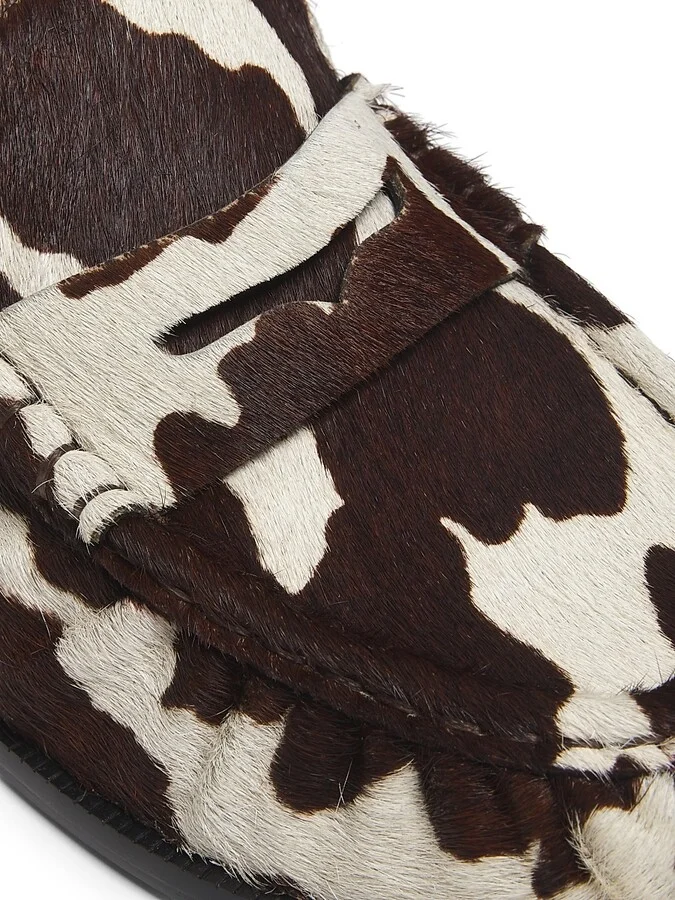 Women's Tyche Printed Calf Hair Penny Loafers - Multi Brown - Size 6.5 - Image 5