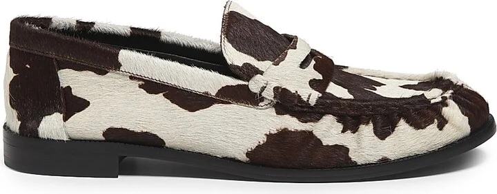 Women's Tyche Printed Calf Hair Penny Loafers - Multi Brown - Size 6.5