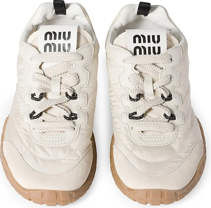 Women's Tyre Technical Fabric and Suede Sneakers - Off White - Size 9 - Image 2