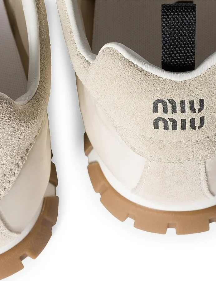 Women's Tyre Technical Fabric and Suede Sneakers - Off White - Size 9 - Image 3