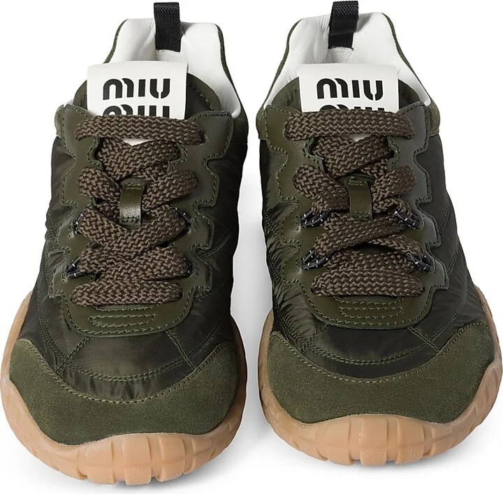 Women's Tyre Technical Fabric and Suede Sneakers - Off White - Size 9 - Image 4