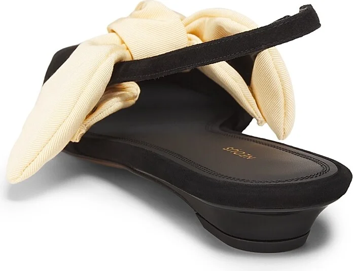 Women's Uba Suede & Grosgrain Slingback Flats - Black Sand - Size 5 - Image 3