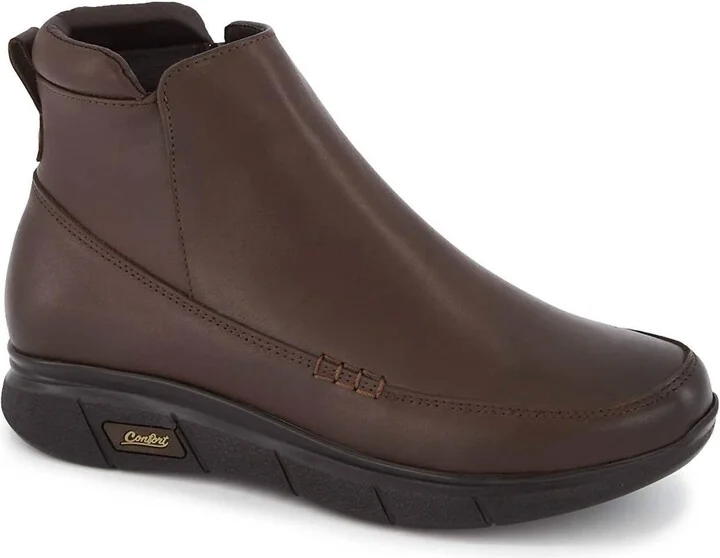 Women's Ultra Comfort Leather Booties In Brown