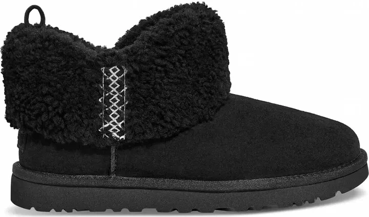 Women's Ultra Mini Ugg Braid Boot In Black